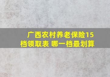 广西农村养老保险15档领取表 哪一档最划算